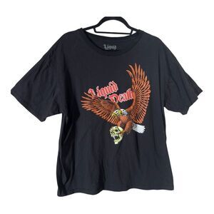 Liquid Death Ride‎ Or Die Eagle Skull Grunge Goth Biker T Shirt Extra Large